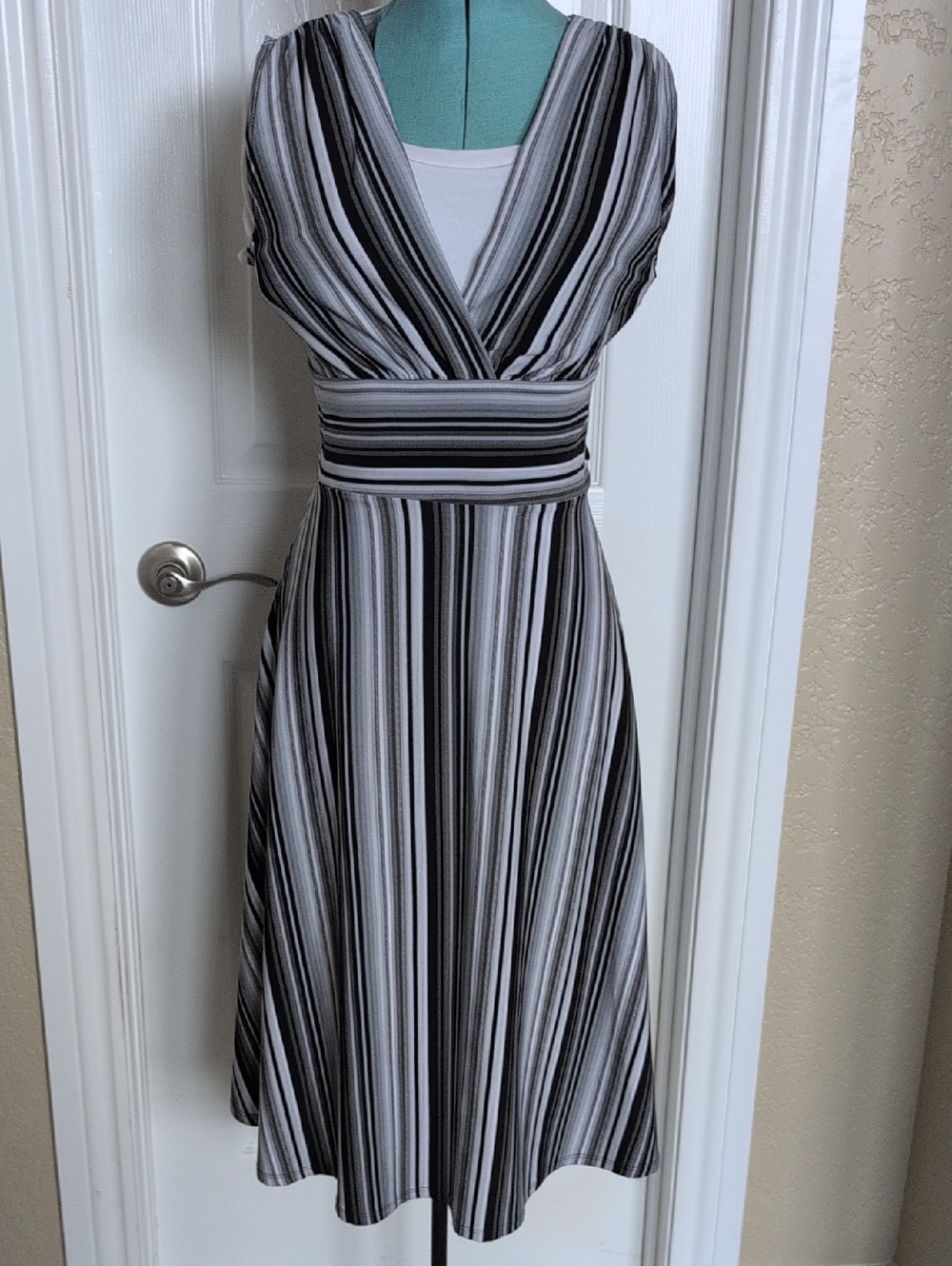 Maurices Black and White Striped Midi Dress